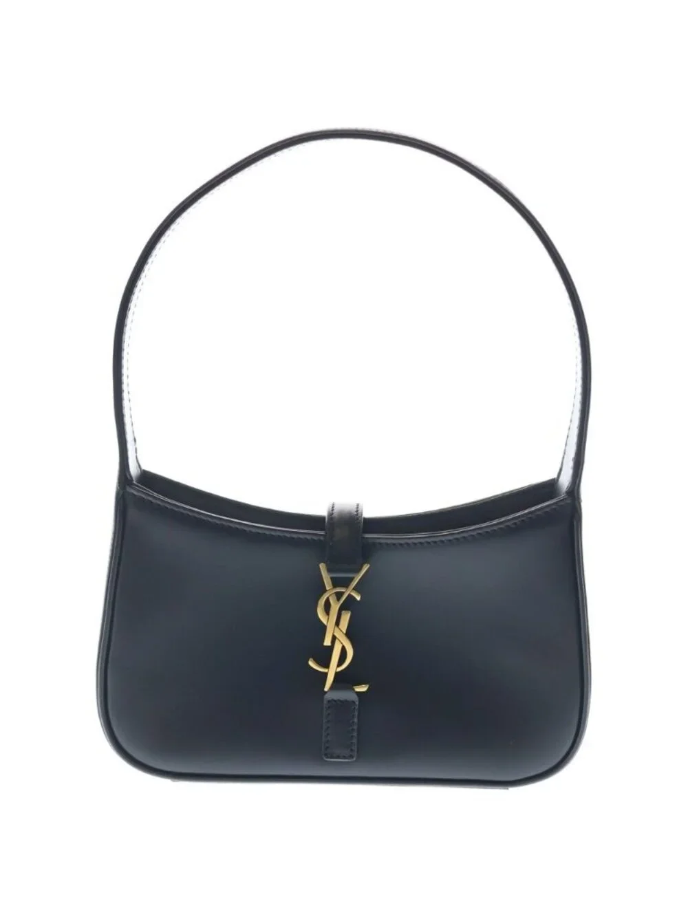 Saint Laurent Paris Handbag Mini Hobo Black Calf Leather Gold